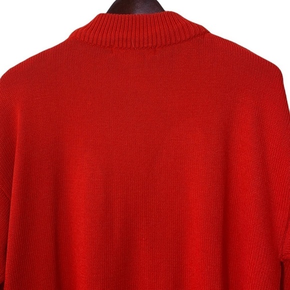 Vintage Red Chunky Cable Knit Distressed Grandpa Sweater Size Large - Picture 7 of 13